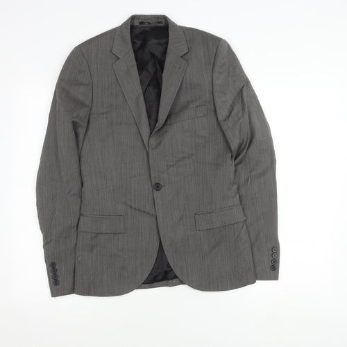 Topman Men's Grey Suit Jacket, Size 34