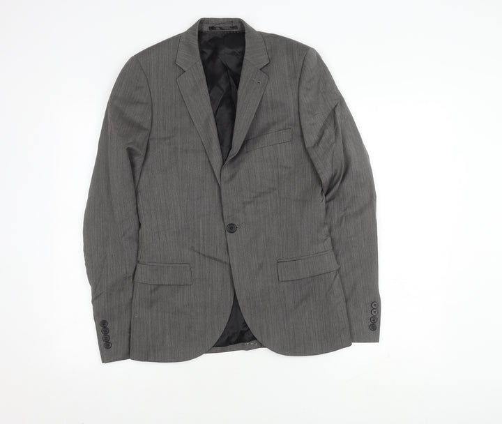 Topman Men's Grey Suit Jacket, Size 34