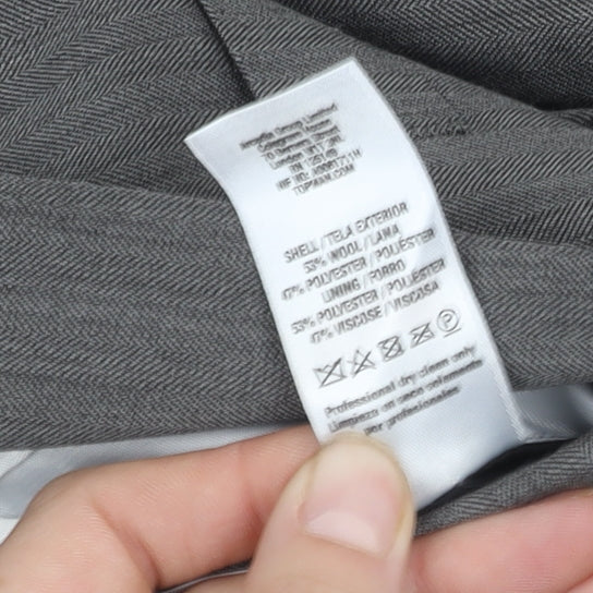 Topman Men's Grey Suit Jacket, Size 34