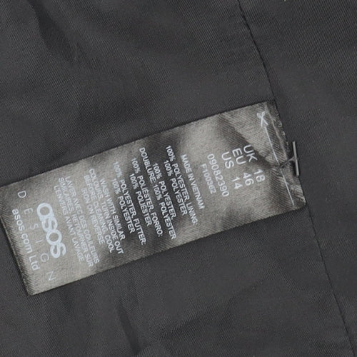 ASOS Design Women's Black Blazer UK 18 Double-Breasted