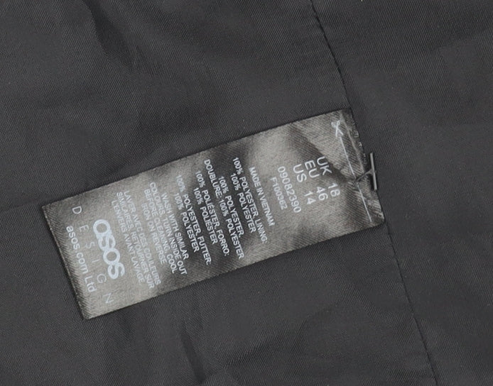 ASOS Design Women's Black Blazer UK 18 Double-Breasted