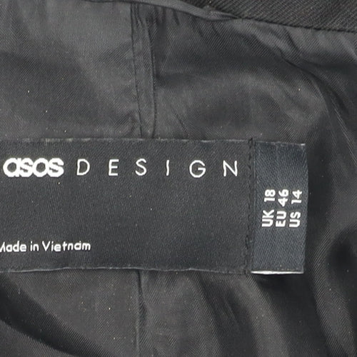 ASOS Design Women's Black Blazer UK 18 Double-Breasted