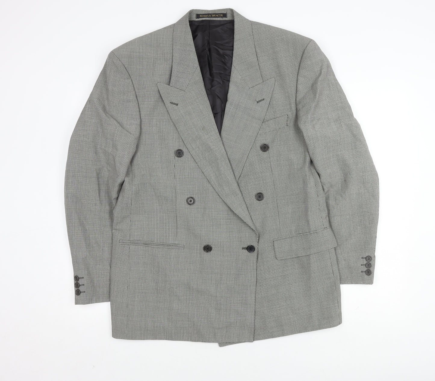 St. Michael Men's Black & White Check Blazer, 40R