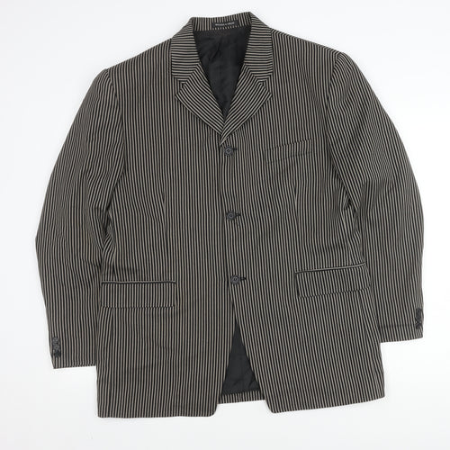 Woods & Gray Men's Black Striped Blazer Large