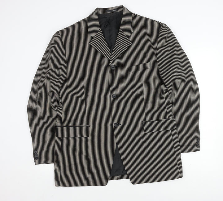 Woods & Gray Men's Black Striped Blazer Large