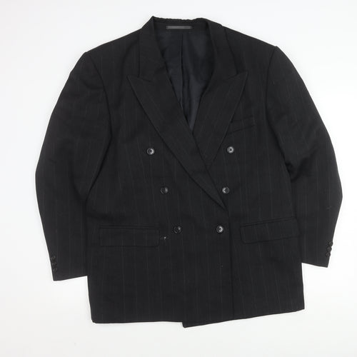 Burton Men's Black Double-Breasted Blazer, Size 44R