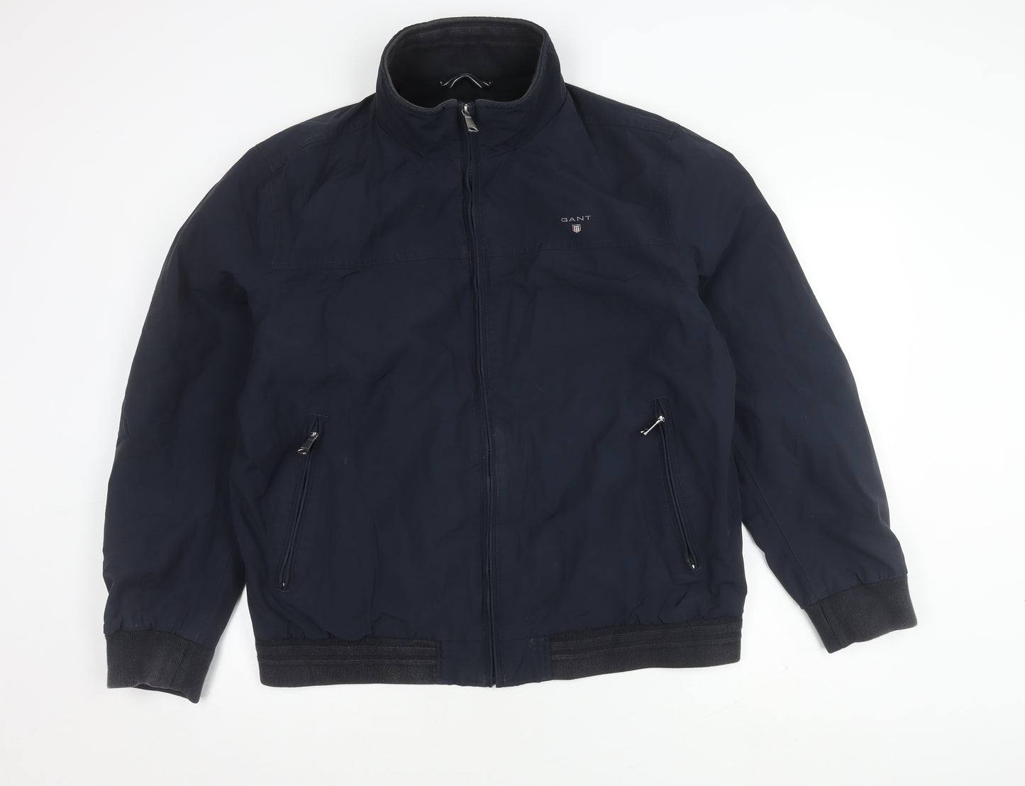 GANT Men's Blue XL Bomber Jacket with Zipped Pockets