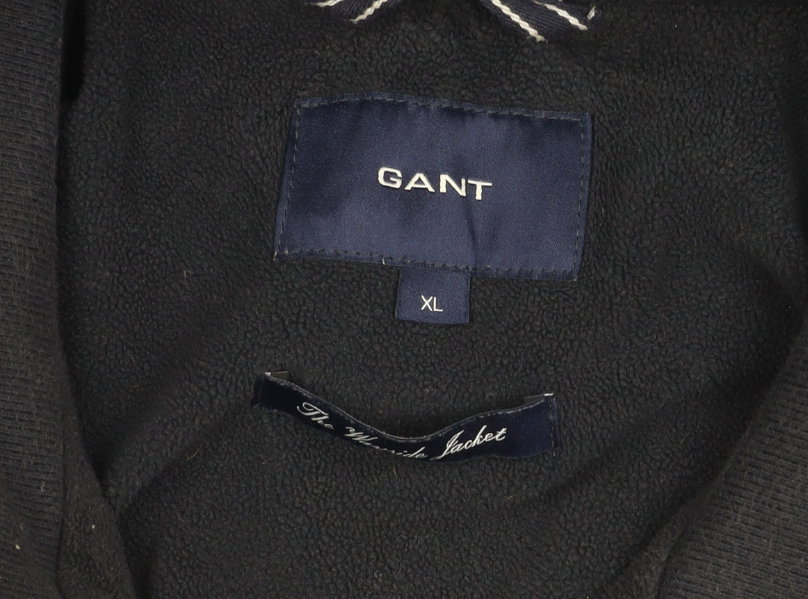 GANT Men's Blue XL Bomber Jacket with Zipped Pockets
