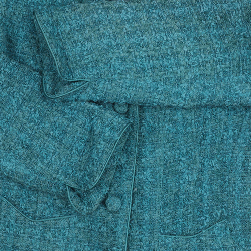 Caroline Charles Women's Blue Bouclé Blazer Size 14