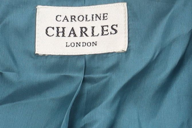 Caroline Charles Women's Blue Bouclé Blazer Size 14
