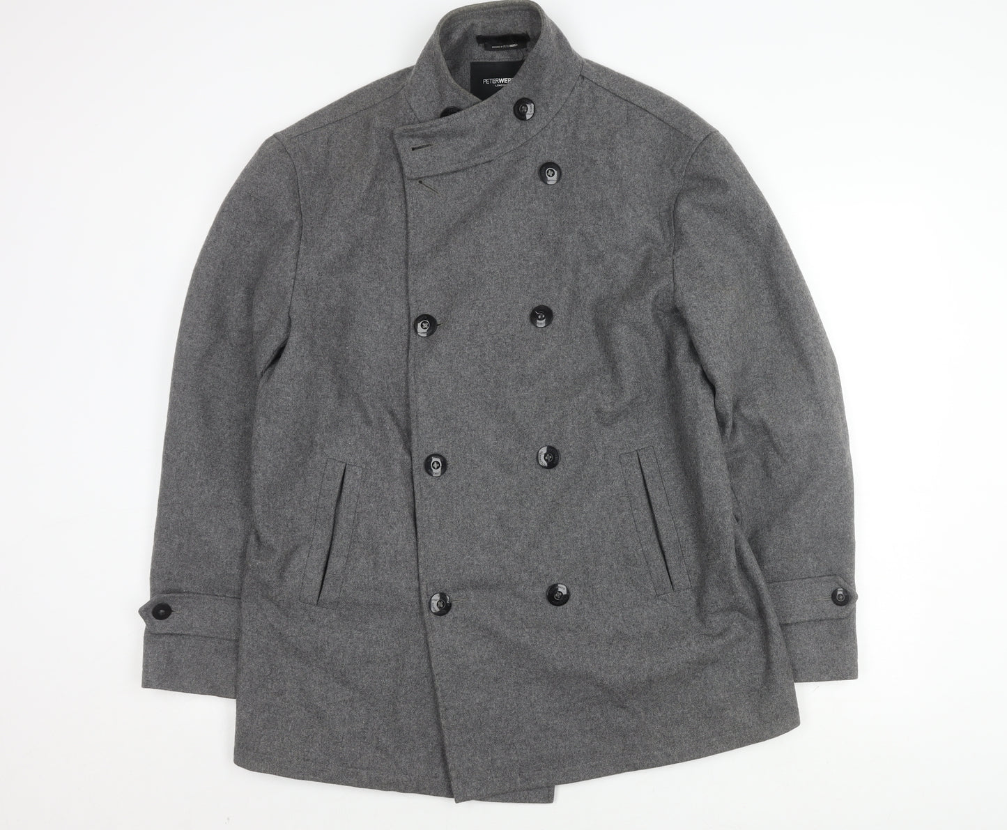 Peter Werth Men's Grey Pea Coat Size 4
