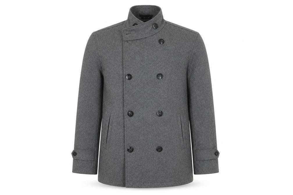 Front view of Peter Werth Men's Grey Pea Coat, size 4
