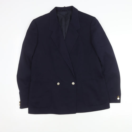 Marks and Spencer Women's Blue Blazer, Size 14, Double-Breasted