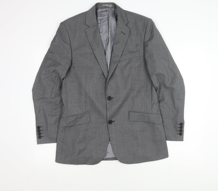 Jasper Conran Men's Grey Blazer 38 Regular Fit Wool Mix