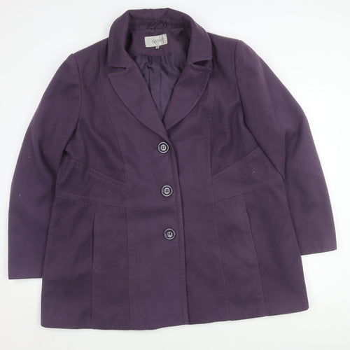 EWM Women's Purple Blazer, Size 22, Button Closure