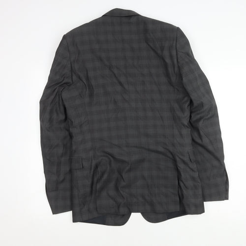 The Kooples Men's Grey Fitted Plaid Jacket UK 40