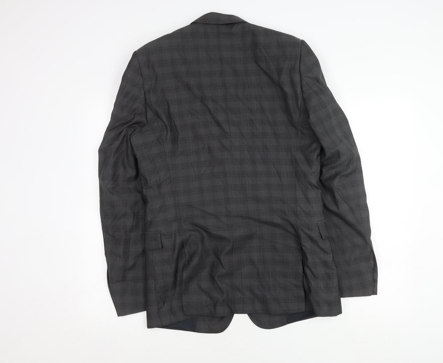 The Kooples Men's Grey Fitted Plaid Jacket UK 40