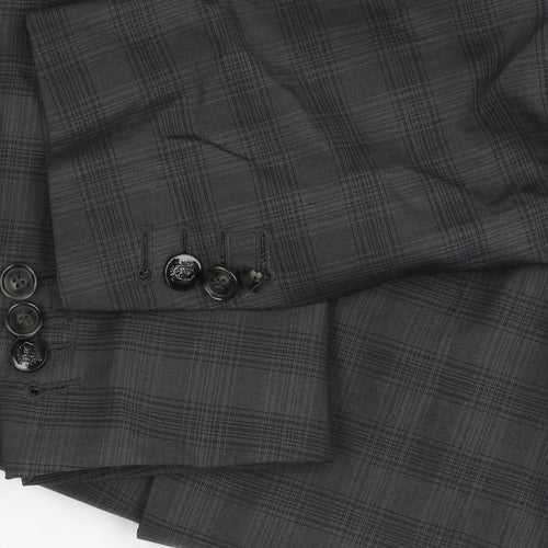 The Kooples Men's Grey Fitted Plaid Jacket UK 40