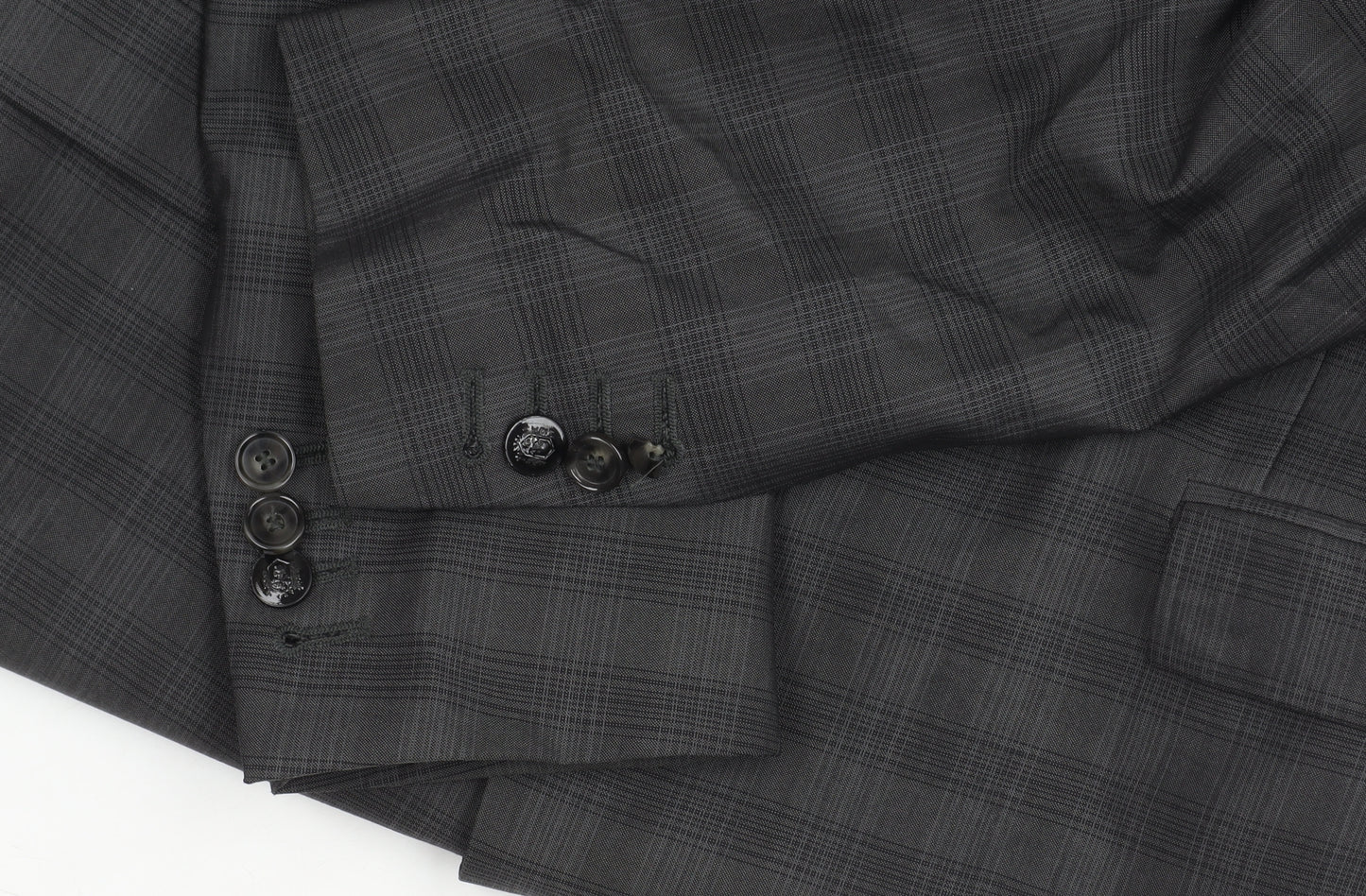 The Kooples Men's Grey Fitted Plaid Jacket UK 40
