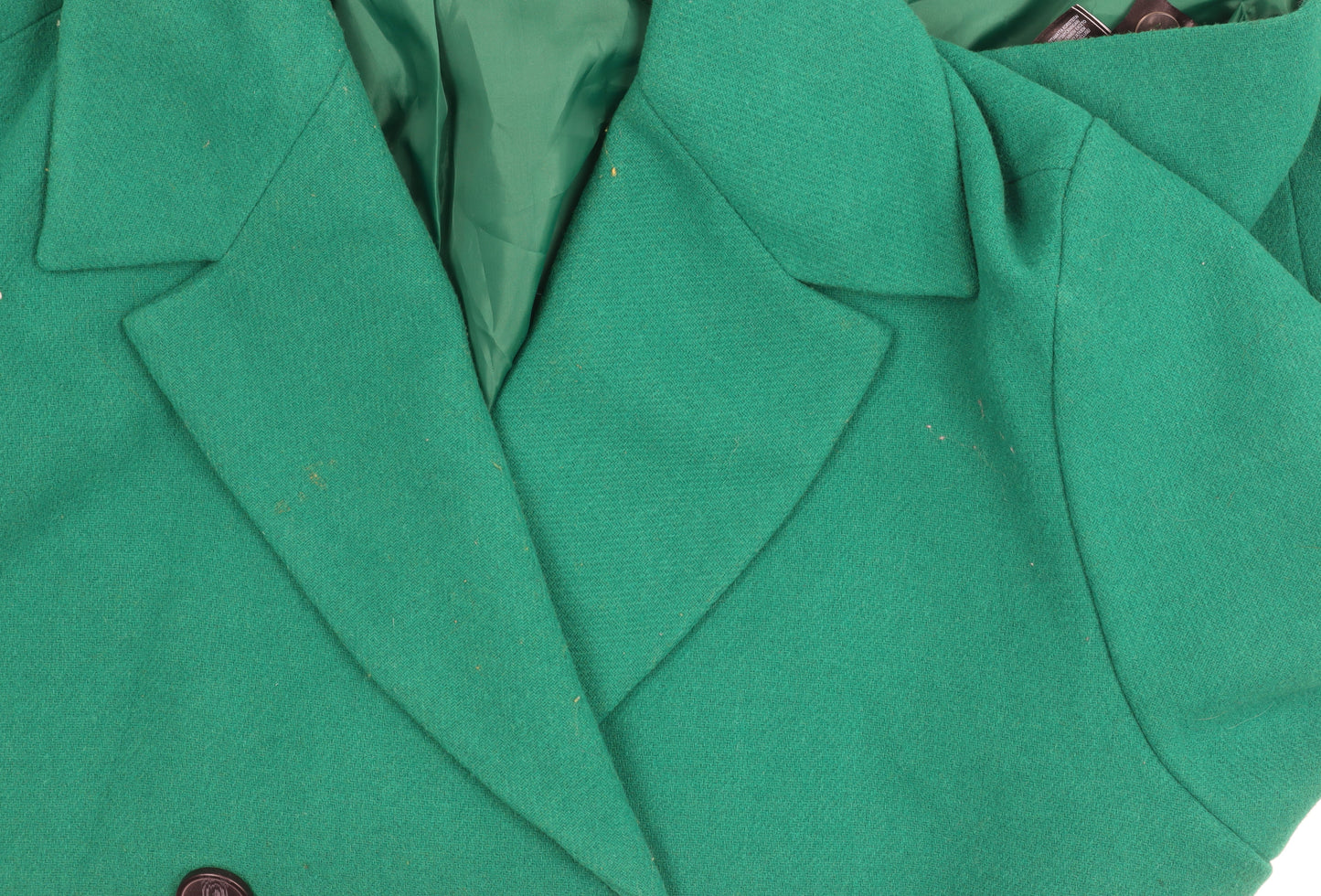 Marks and Spencer Green Pea Coat Women Size 24 Plus Button