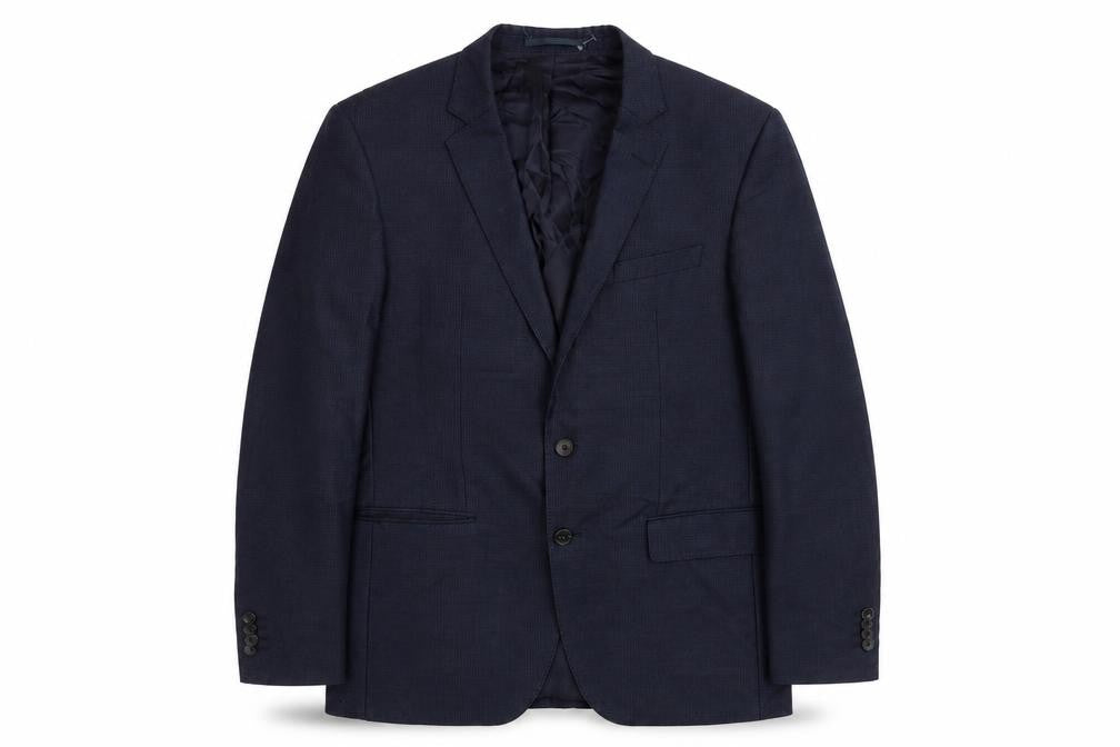 Front view of Hugo Boss Men's Blue Regular Fit Suit Jacket 40R