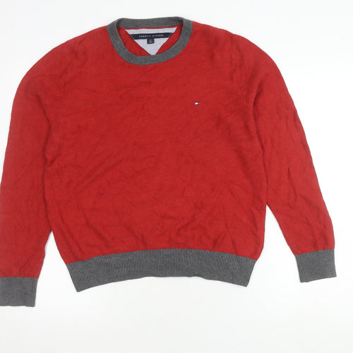 Tommy Hilfiger Men's Red Pullover Jumper, Size S