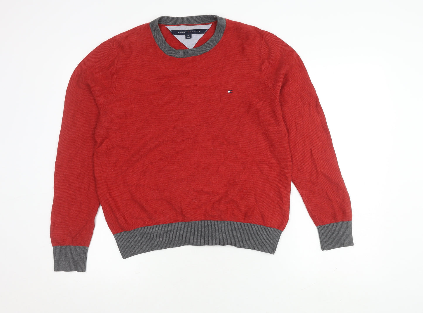 Tommy Hilfiger Men's Red Pullover Jumper, Size S