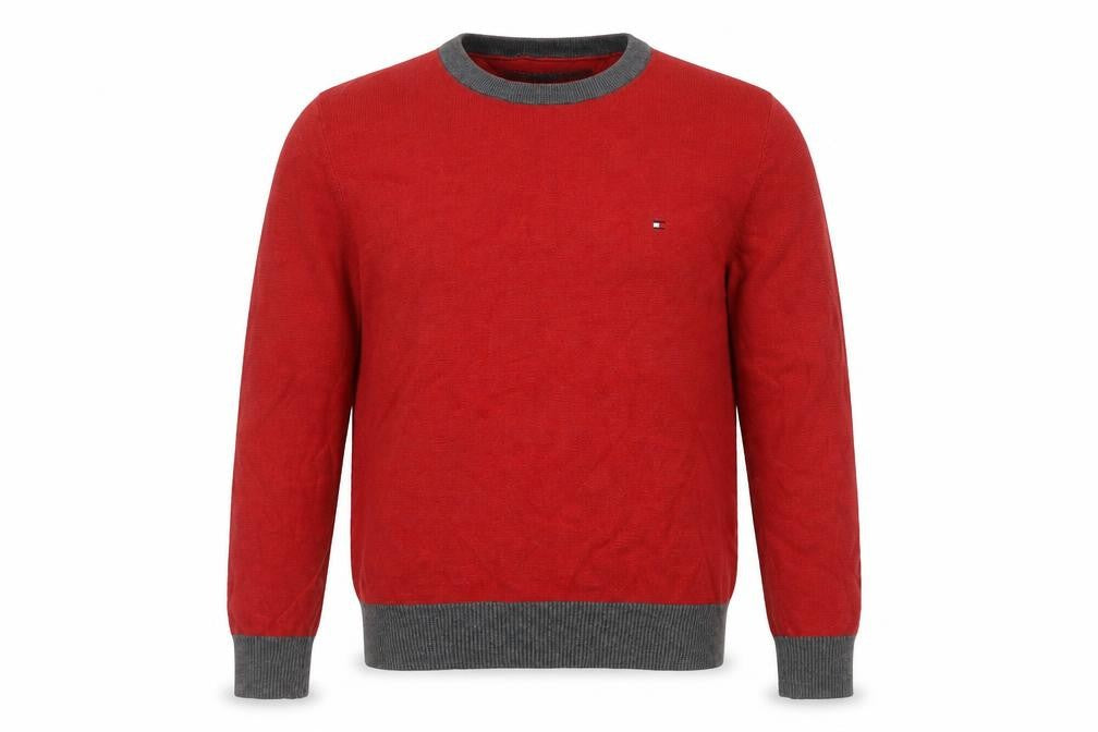 Front view of Tommy Hilfiger Men's Red jumper, size S