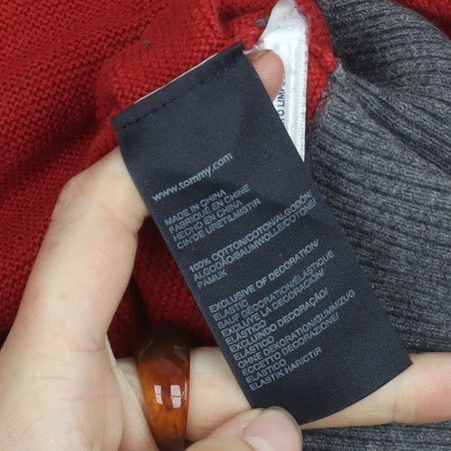 Tommy Hilfiger Men's Red Pullover Jumper, Size S