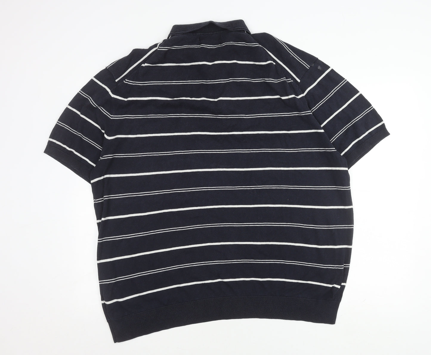 Marks and Spencer Men's Black 3XL Striped Polo