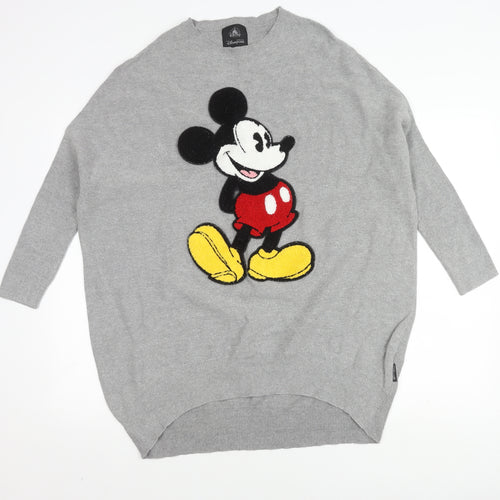 Disney Women’s Grey Mickey Pullover Jumper L