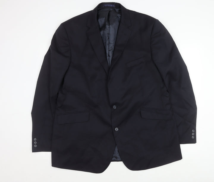 Pierre Cardin Mens Blue Wool Blazer, Size 44L