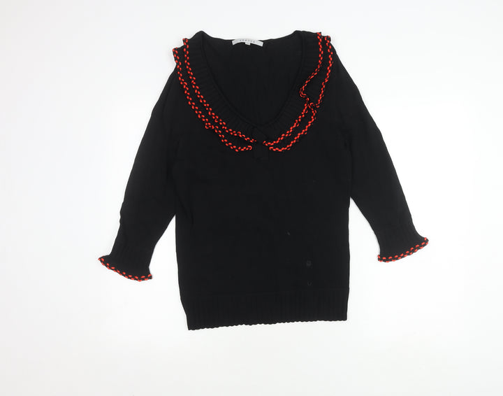 Chesca Women's Black V-Neck Jumper, Size 13