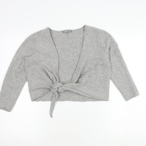Laura Ashley Women's Grey Cardigan in Size 14 with Glitter