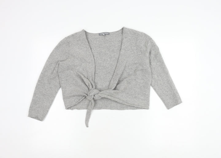 Laura Ashley Women's Grey Cardigan in Size 14 with Glitter