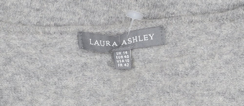 Laura Ashley Women's Grey Cardigan in Size 14 with Glitter
