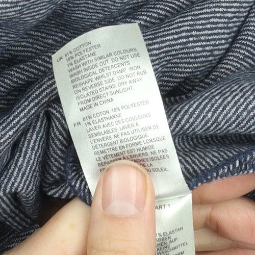 White Stuff Women's Blue A-Line Dress, Size 14, Check Pattern