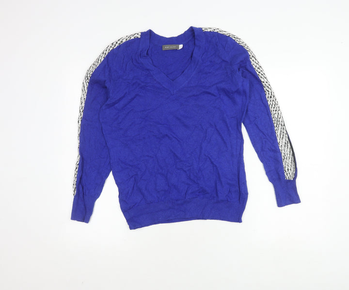 Mint Velvet Women's Blue V-Neck Pullover Jumper M