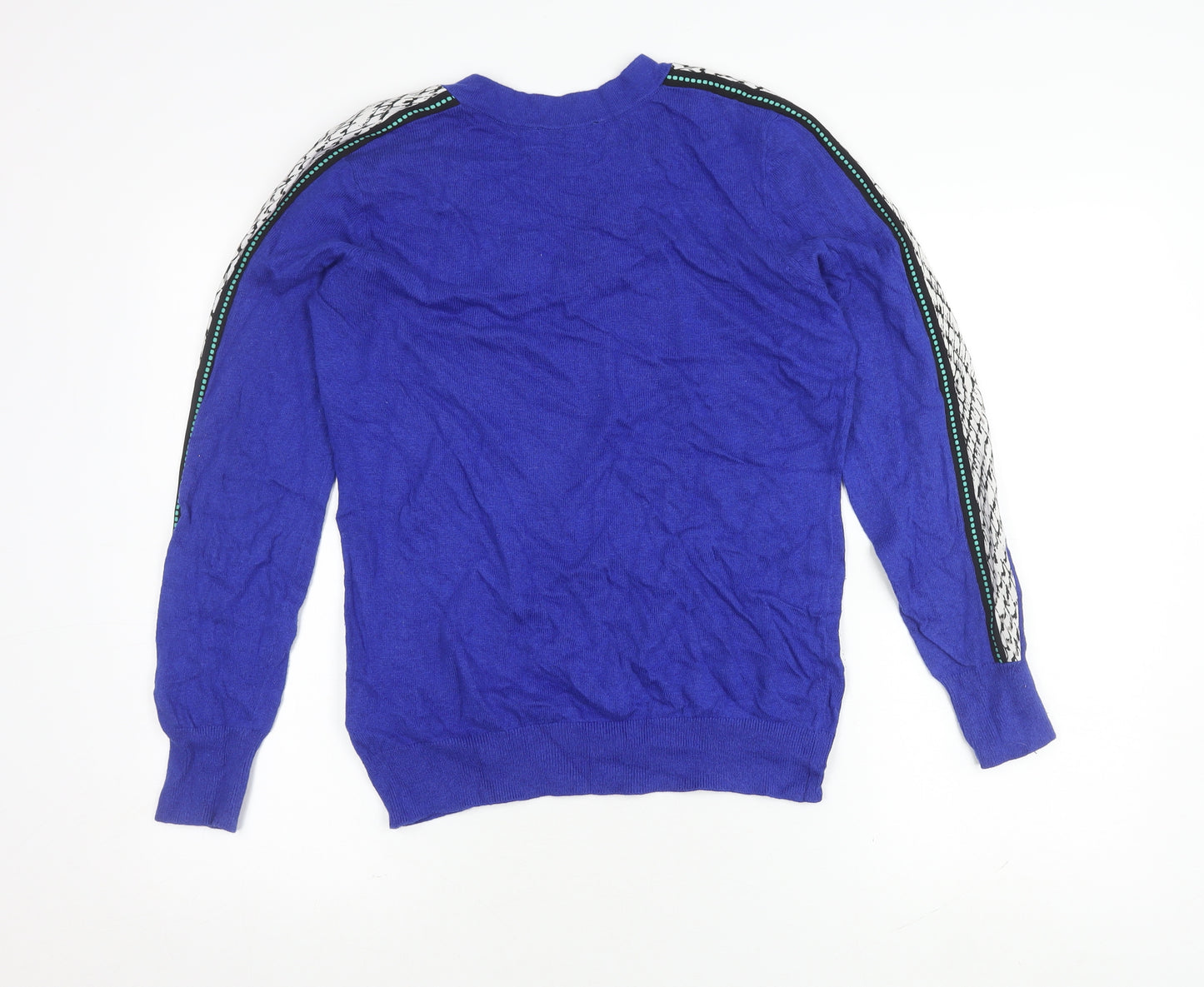 Mint Velvet Women's Blue V-Neck Pullover Jumper M