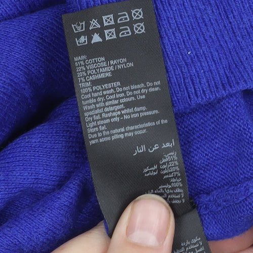 Mint Velvet Women's Blue V-Neck Pullover Jumper M