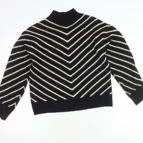 MNG Women's Black Striped Pullover Jumper XS
