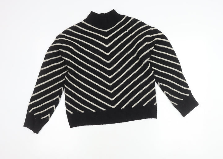 MNG Women's Black Striped Pullover Jumper XS