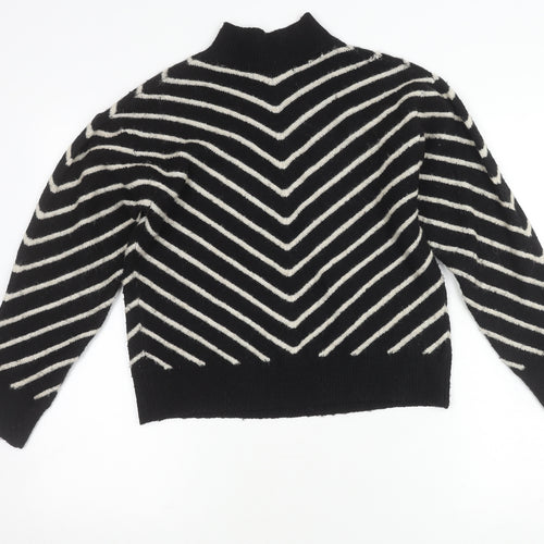 MNG Women's Black Striped Pullover Jumper XS