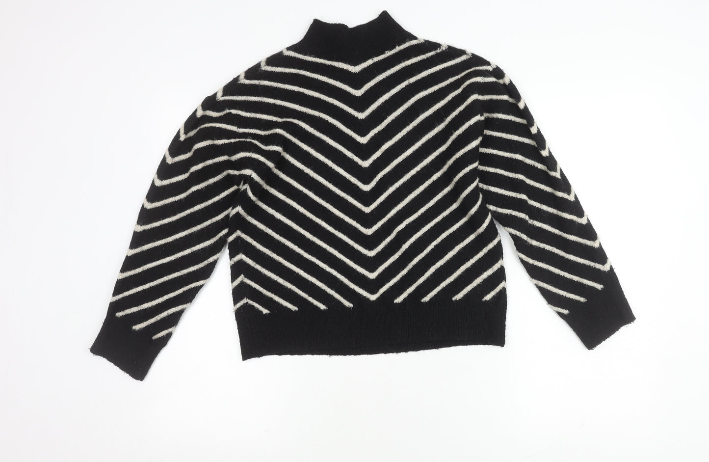 MNG Women's Black Striped Pullover Jumper XS