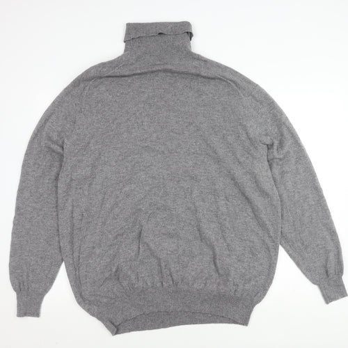 Marks and Spencer Grey Cashmere Roll Neck Jumper XL