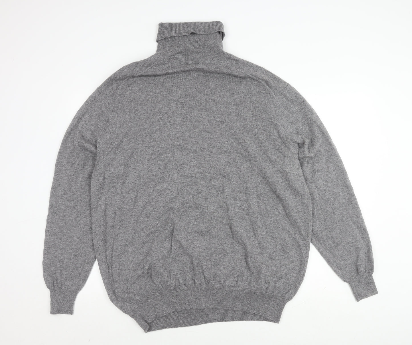Marks and Spencer Grey Cashmere Roll Neck Jumper XL