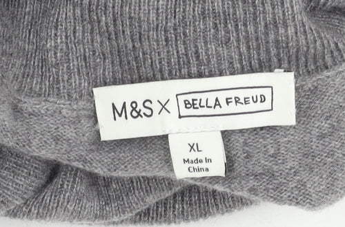 Marks and Spencer Grey Cashmere Roll Neck Jumper XL