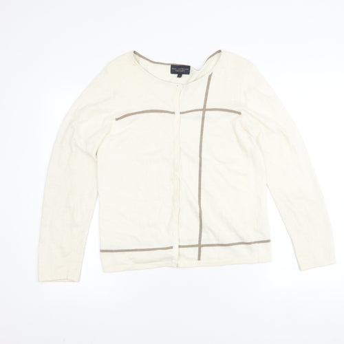 Paul Costelloe Women's Ivory Silk Wool Angora Cardigan