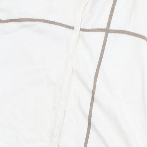 Paul Costelloe Women's Ivory Silk Wool Angora Cardigan