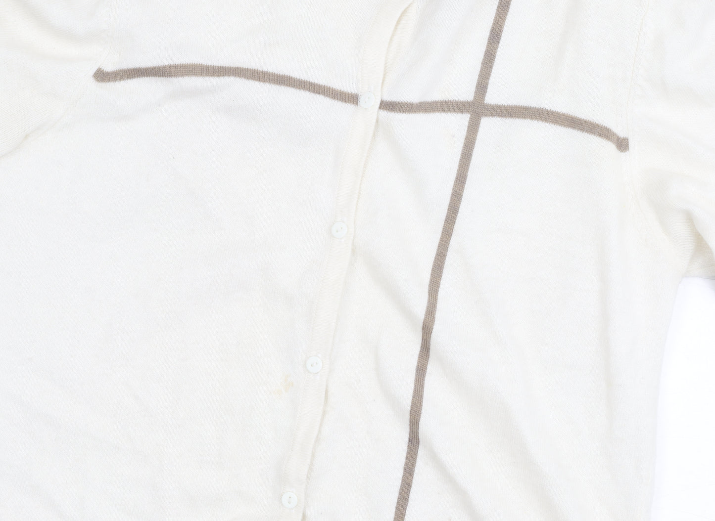Paul Costelloe Women's Ivory Silk Wool Angora Cardigan